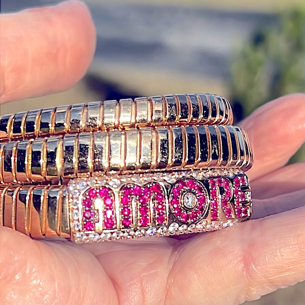 18k gold diamond and ruby  'Amore' Bracelet - Picture 10 of 11